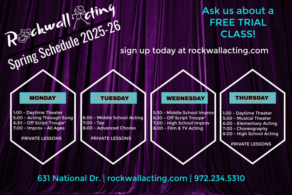Spring 26 Schedule from Rockwall Acting