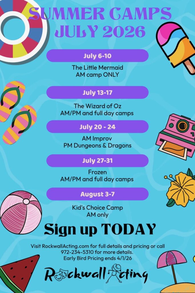 Summer camp schedule for July 2026