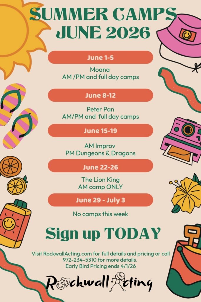 Summer camp schedule for June 2026